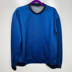 Greyson Men’s XXL Sweater Crew Neck Sweatshirt Blue All Over Wolf Print Rare 296